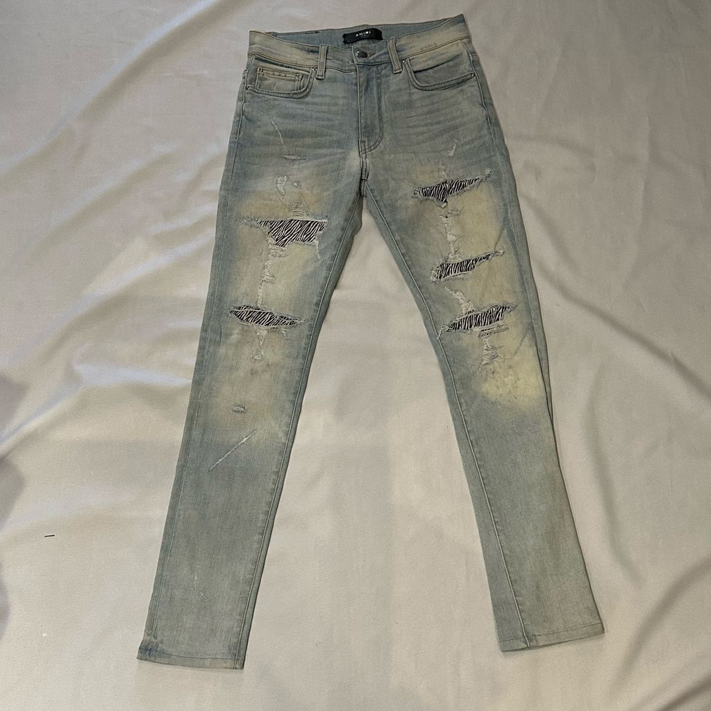 AMIRI アミリ Damage Denim Pants スキニーデニム ライトブルー size