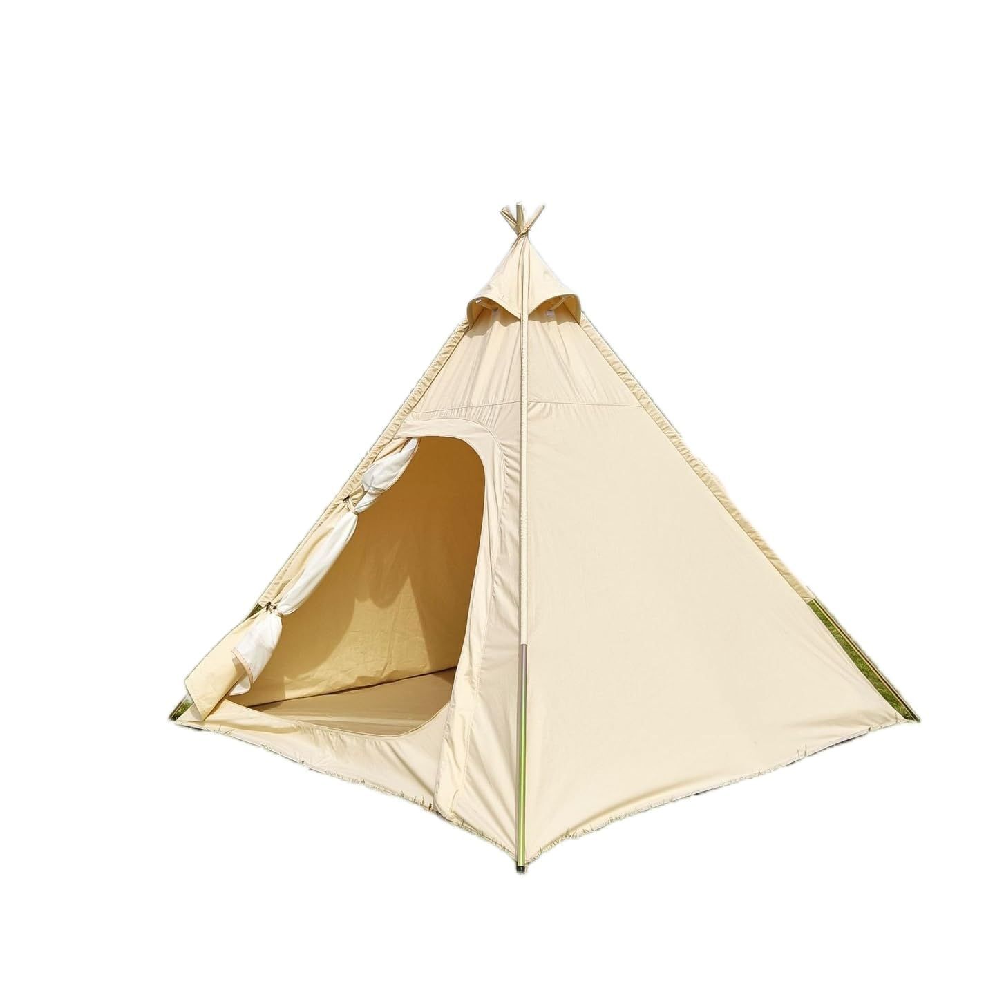 防水 アンテントダブルドアピラミッドテント23人 2メートルファミリーアウトドアコットンキャンバスキャンプスリーシーズンズ