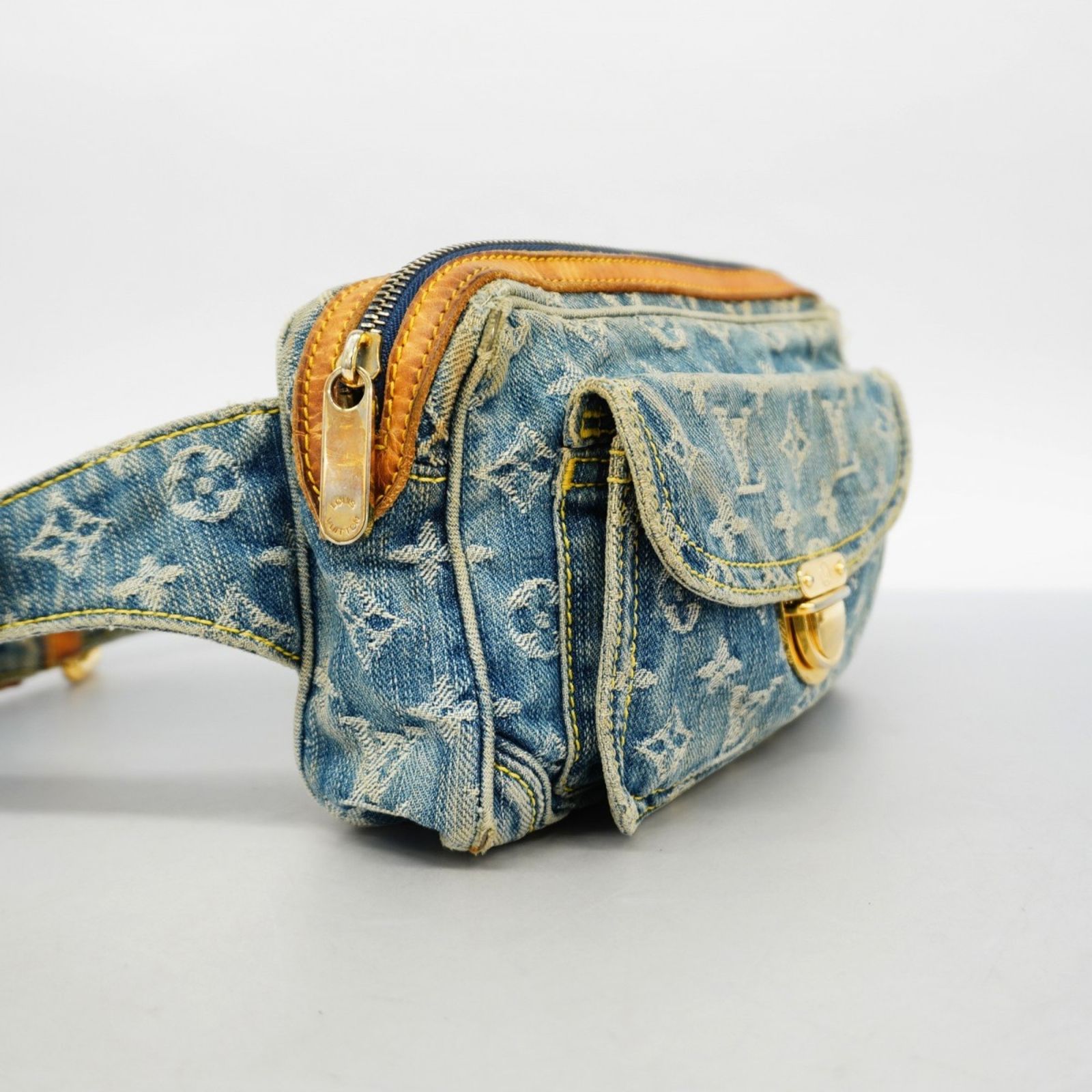 ヴィトン モノグラム バムバッグ ウエスト ボディバッグ デニム LOUIS VUITTON 美品 ルイヴィトン モノグラムデニム バムバッグ