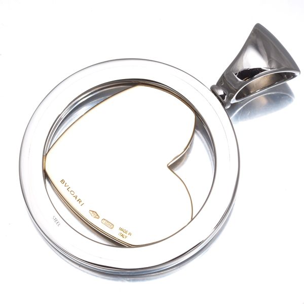 ブルガリ ペンダントトップ ダイヤ ダイヤモンド トンドハート パヴェ K18YG SS 174606 SIROKUMA-CORPORATION_COM