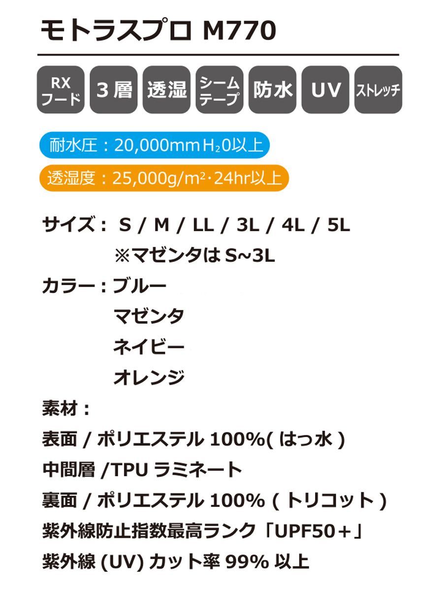 モトラスプロ 上下セット