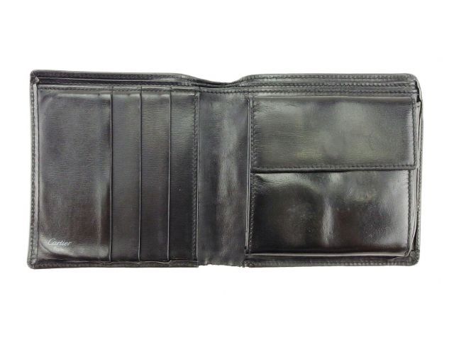 マスト ドゥ カルティエ レザー 二つ折り財布 ブラック マスト ドゥ カルティエ レザー 二つ折り財布 ブラック カルティエ 二