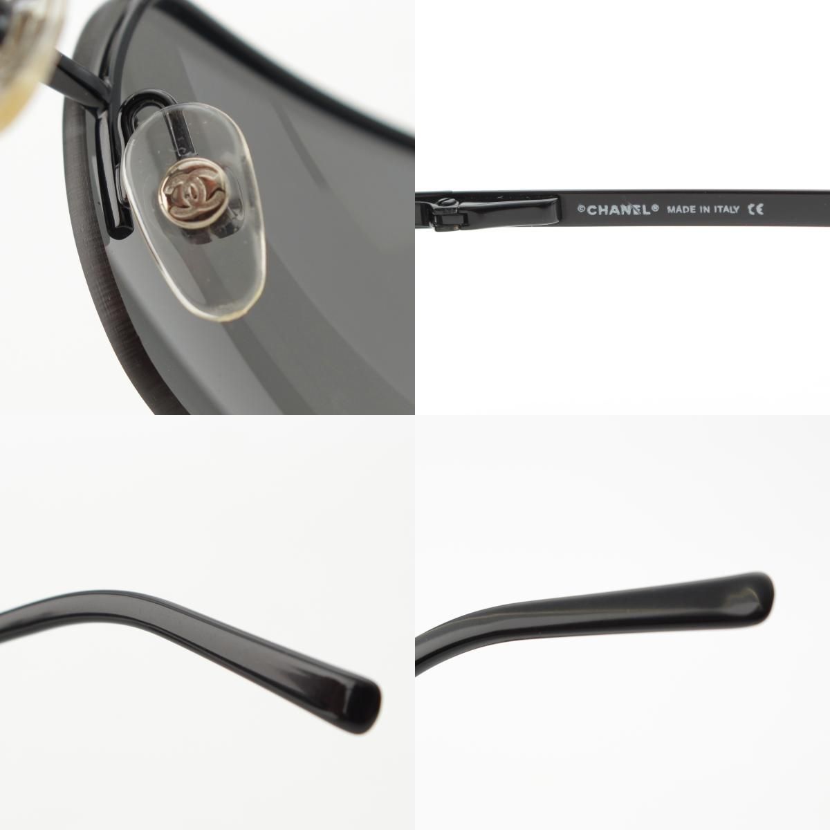 シャネル メタルフレーム ココマーク ストーン スクエア サングラス  