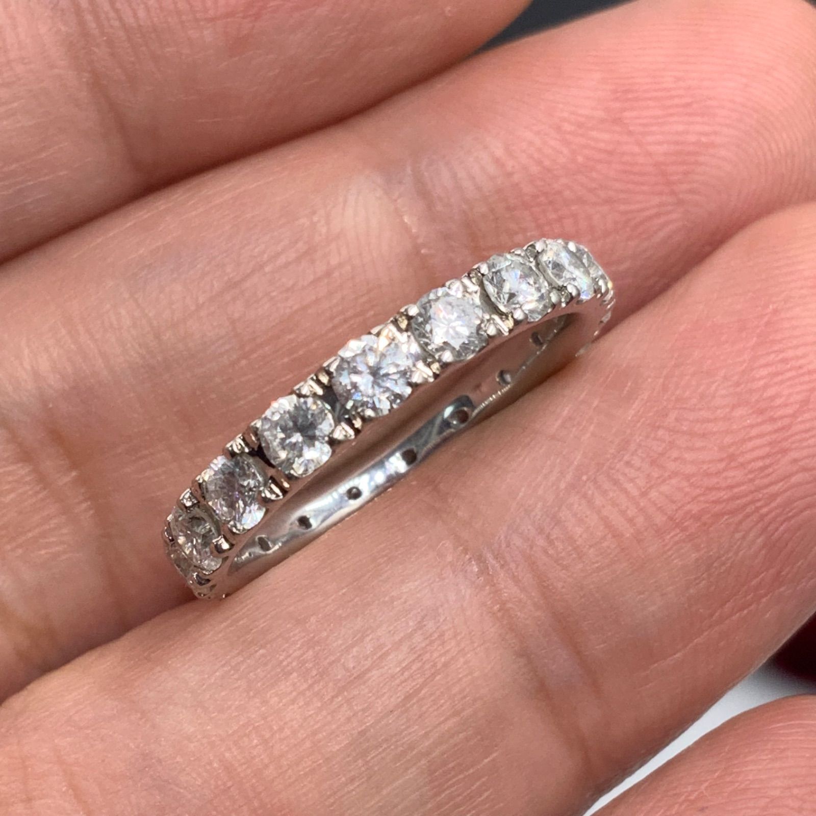 Pt900 エタニティリング フルエタ二ティリング 4g 1.5ct 約13号 - メルカリ