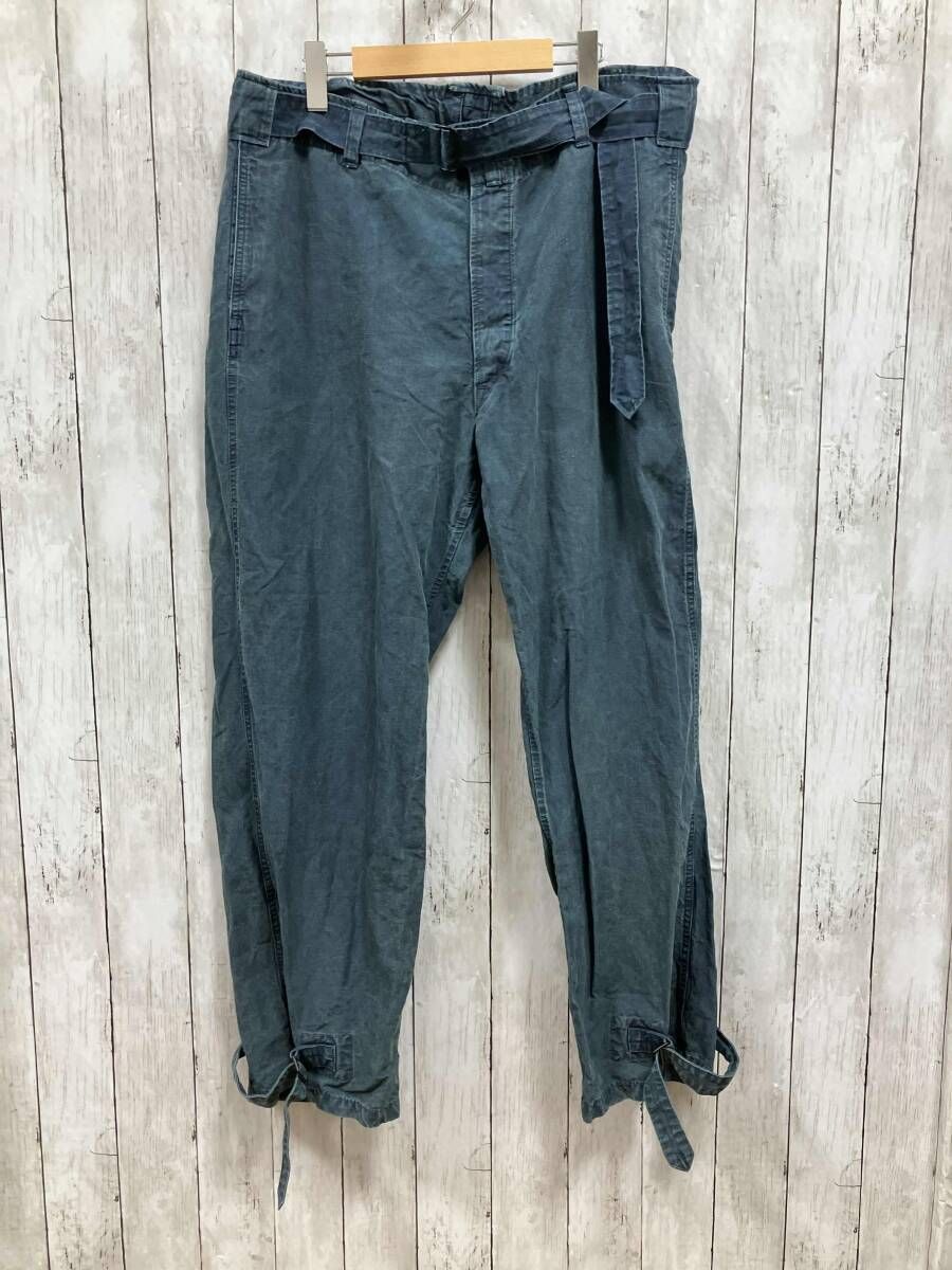 Outil ウティ PANTALON CHASSIGNOLLES リネン ブルー ベルテッドパンツ サイズ3 L