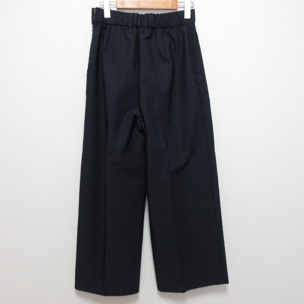 24AW yori ヨリ ギャババギーワイドパンツ YR22-24140AW サイズ38 ネイビー レディース 古着