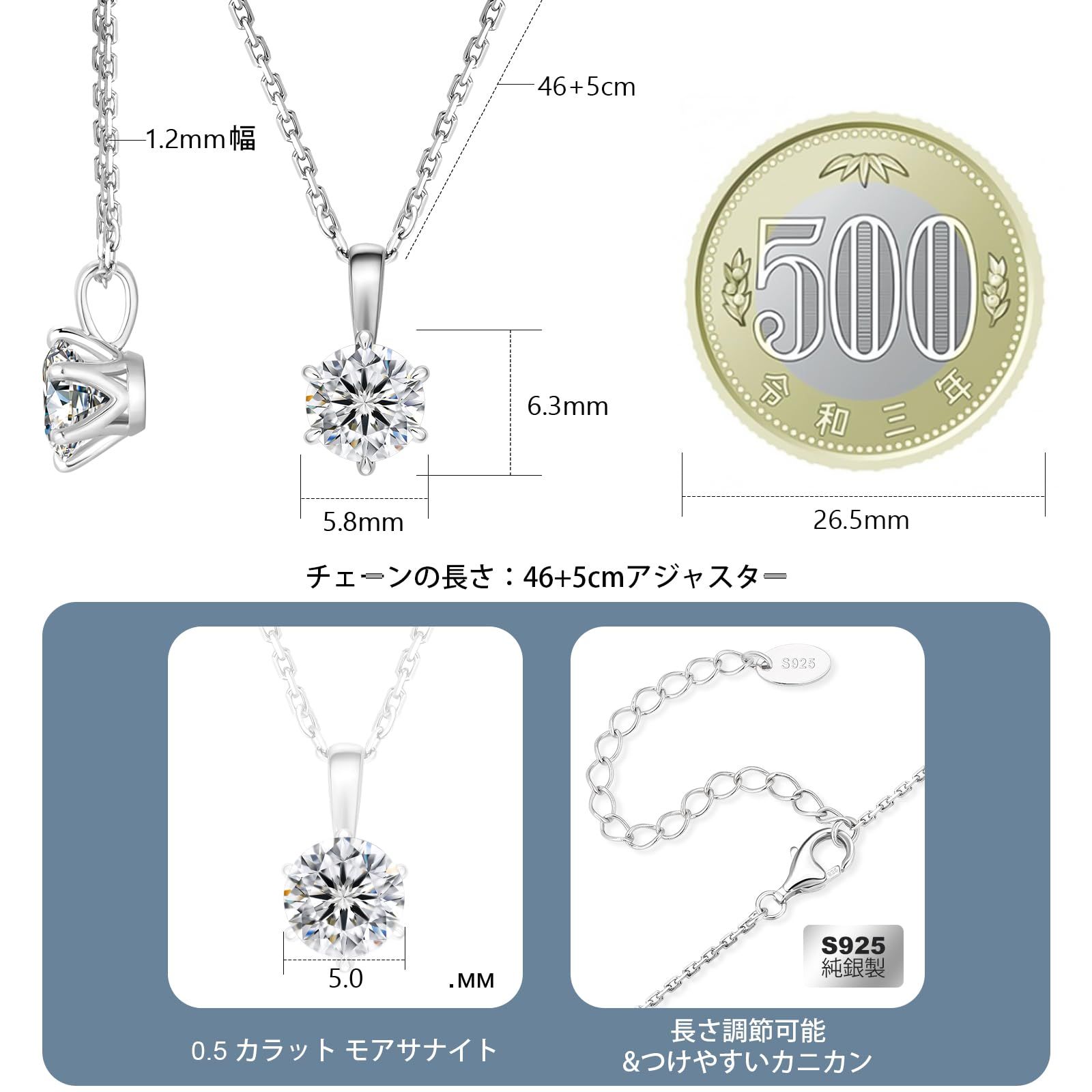 MomentWish クロスネックレス 1.2カラット モアッサナイト クロスネックレス レディース メンズ Dカラー VVS1 模造ダイヤモンド 9 | [MomentWish] 十字架ネックレス レディース メンズ 1.2