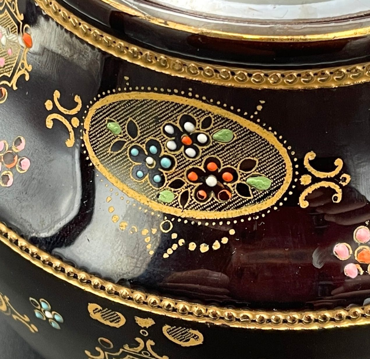 最高峰 Gibson&sons 英国 1900年初期 漆黒花金紋カップ＆ソーサー 希少】Gibson & Sons（ギブソン） ティーポット アンティーク