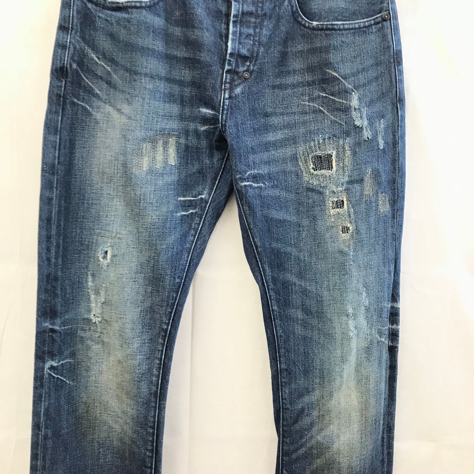 PRPS ダメージデニムジーンズ 34インチ Prps 紫製品 クラッシュ ダメージ加工 デニムパンツ W30 y2k