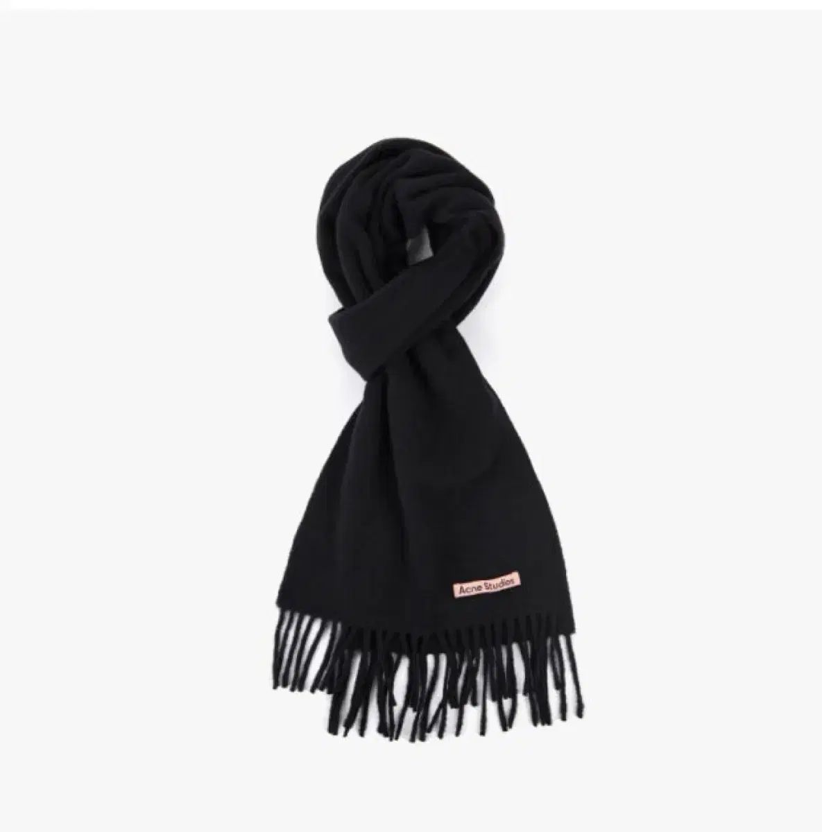 正規品Acne Studios ACNE woolマフラー 黒 新品 ウールフリンジ