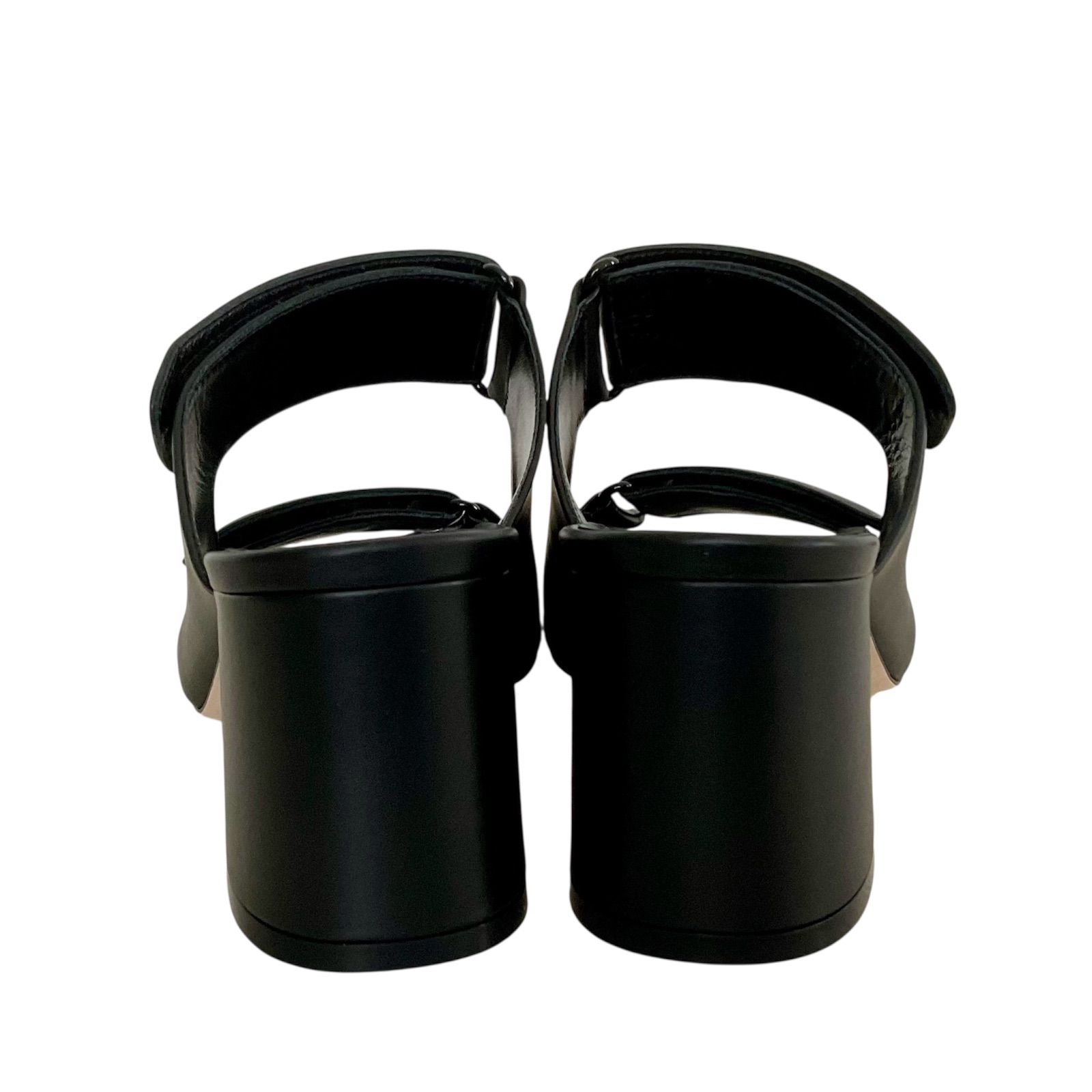 サンダル・ミュール JIMMY CHOO CALFLEATHER SANDAL BLACK 新品⭐️CHOOサンダル】 JIMMY CHOO ジミーチュウ CALFLEATHER
