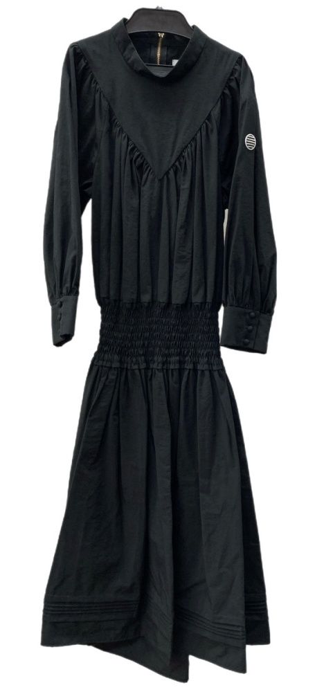 ボーダーズアットバルコニー BORDERS at BALCONY 21SS BACK CUT OUT DRESS バック カットアウト ドレス 七分丈 BLACK 黒 BD2121-3E-09 ワンピース ロゴ ブラック SIZE36 104LT-109