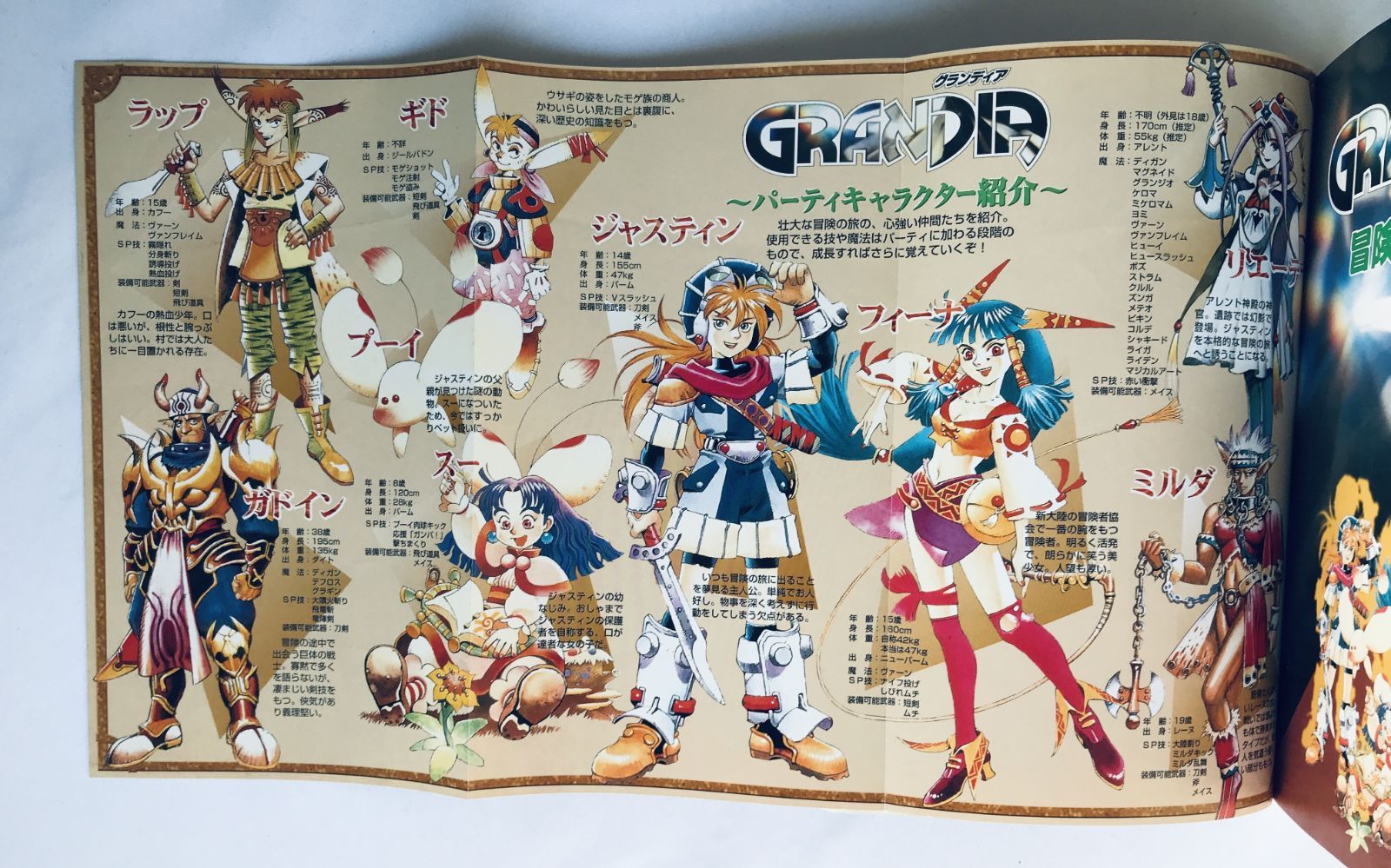 グランディア 冒険攻略手帳 SS ガイド 攻略本 初版 マップ Grandia