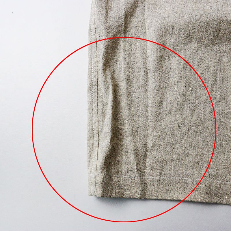 ユルタオ YURTAO ラメライン リネンコットン混 イージーワイドパンツ  