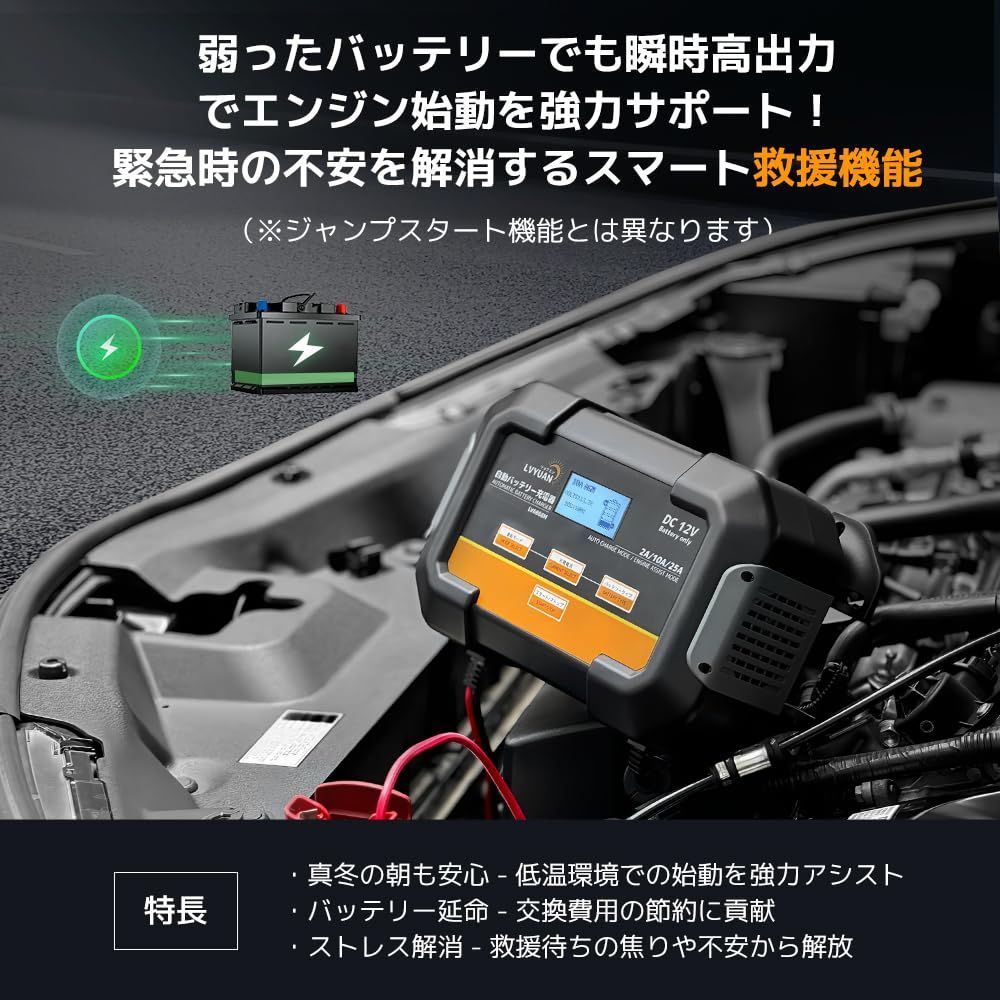 パルス充電機能搭載 始動アシストモード