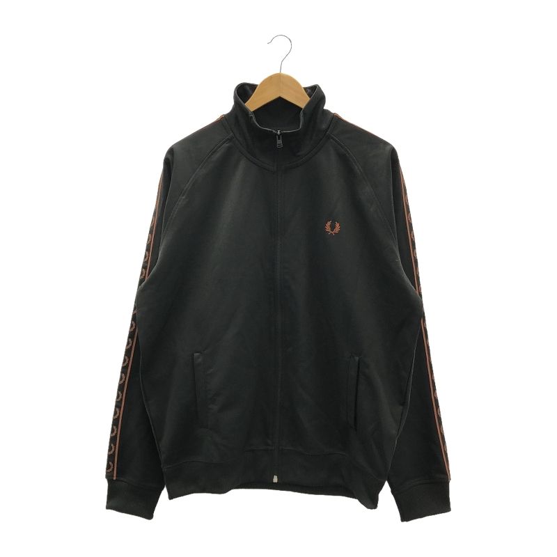 【中古】FRED PERRY Contrast Tape Track Jacket サイズXL J5557 ブラック フレッドペリー[17]