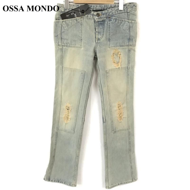 OSSA MONDO オッサモンド ブーツカット クラッシュ 加工 ローライズ