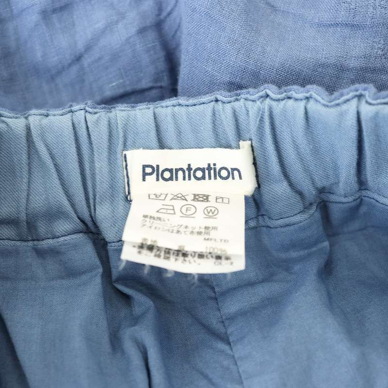 Plantation プランテーション 刺繍 コットン リネン ガウチョ パンツ プランテーション plantation 刺繍 リネン ガウチョパンツ