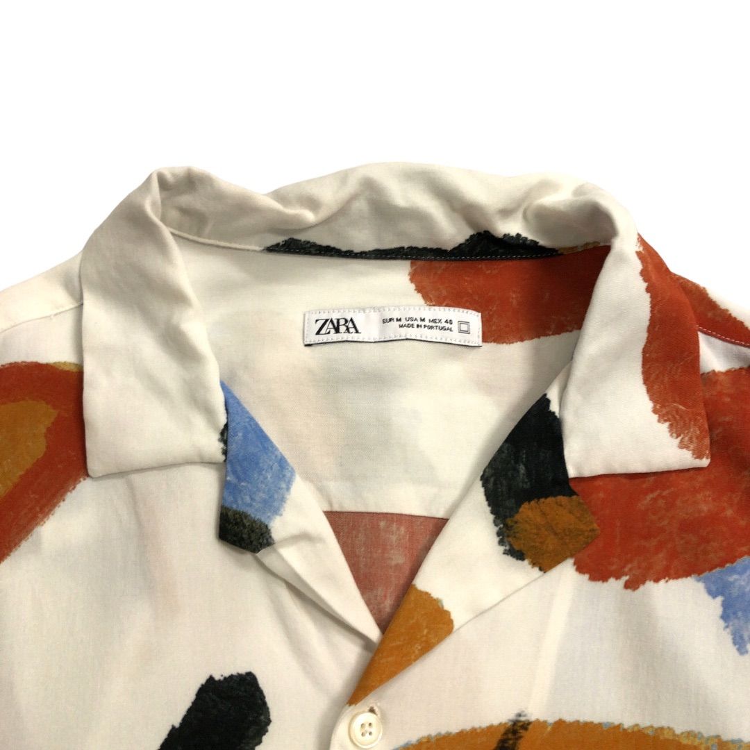 中古品】メンズ ZARA ザラ アロハシャツ 開襟 オープンカラー レーヨン