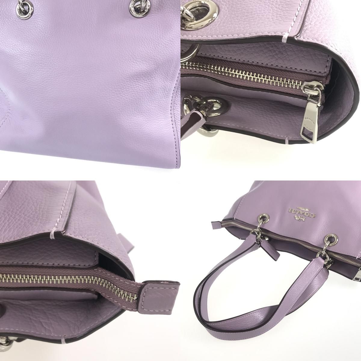 コーチ COACH F76701 パープル レザー トートバッグ rsa【中古