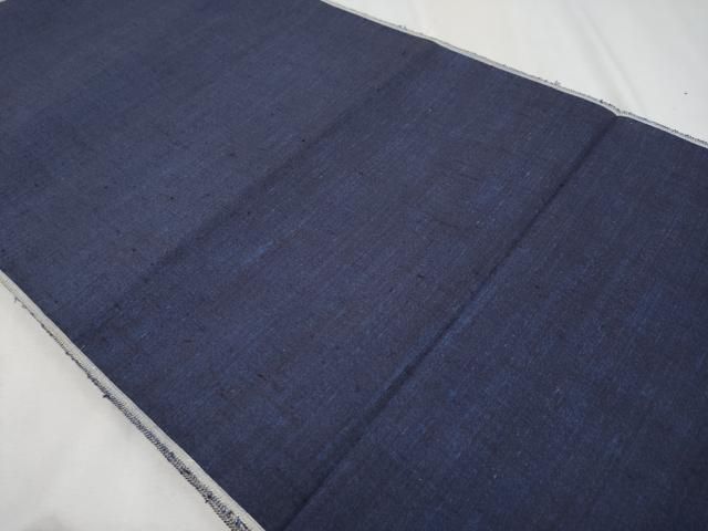 平和屋本店 上 結城紬 奥順 はたおり娘 杢 濃紺地 反物 着尺 証紙付き CYAA2827s5