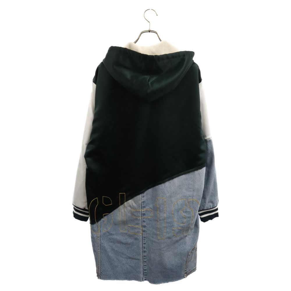 GREG LAUREN (グレッグローレン) patchwork long varsity jacket