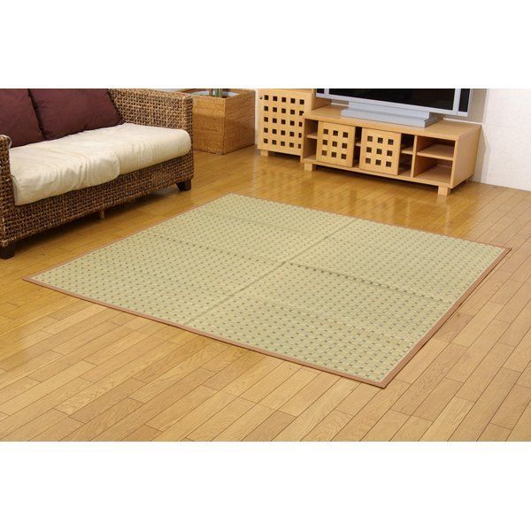 掛川織 い草カーペット 豊後 ベージュ 江戸間4.5畳 約261×261cm