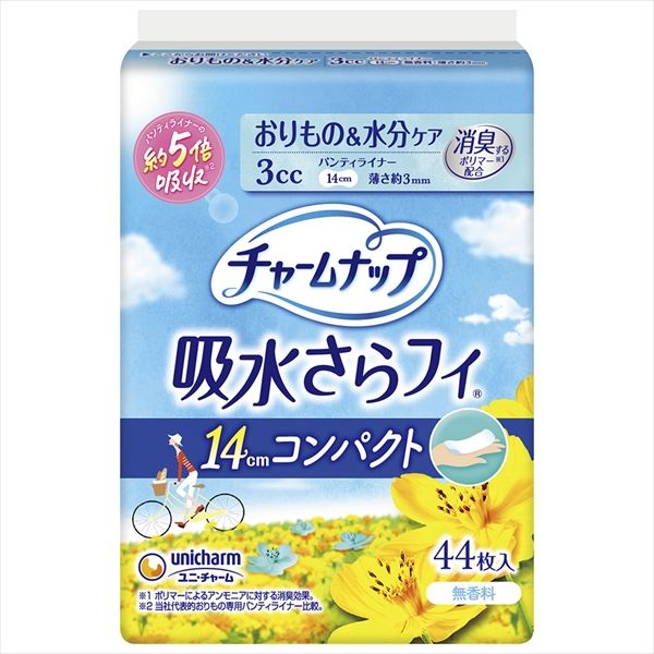 まとめ買い-36点セット チャームナップ 吸水さらフィパンティライナーコンパクト無香 44枚 ユニ チャーム 生理用品
