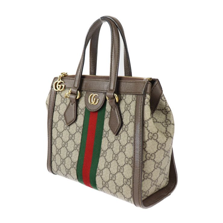 GUCCI グッチ GG スモール トートバッグ ハンドバッグ 547551 GGスプリームキャンバス レザー ベージュ ブラウン ゴールド金具  シェリーライン 2WAY ショルダーバッグ 【本物保証】 - メルカリ