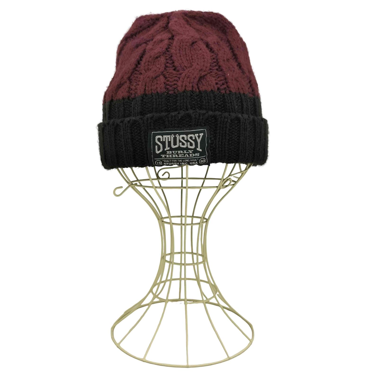 ステューシー Stussy ケーブル編み バイカラー ニット帽 ステューシー Stussy ケーブル編み バイカラー ニット帽