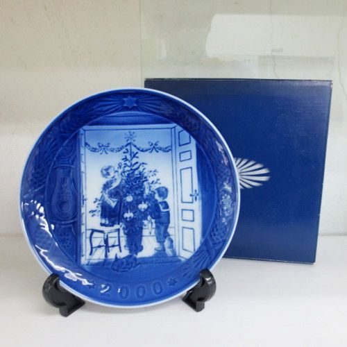 香蘭社 イヤープレート 2000 雪景色 新品 共箱 共布 おめでたい