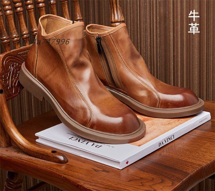 マーティンブーツ ブーツメンズ ショートブーツ 牛革 紳士靴 防寒 かっこいいワークブーツ 秋冬 バイクブーツ kni4a747996