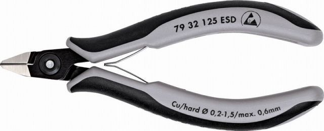 クニペックス KNIPEX ESD精密エレクトロニクスニッパー125mmテーパーヘッド7932-125ESD