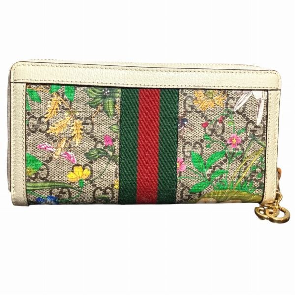 グッチ GUCCI GGフローラ オフィディア 523154 ラウンドファスナー 花柄 長財布 レディース