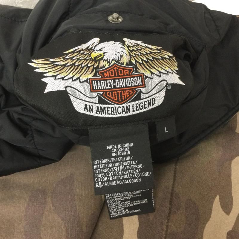 Harley-Davidson ハーレーダビッドソン ベスト 97419-08VM 迷彩柄×ロゴ刺繍ナイロン リバーシブル 中綿ベスト バイカーベスト  609 - メルカリ