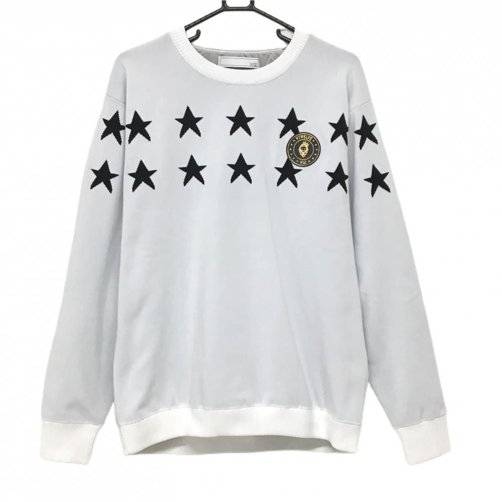 ヴィトゥエルヴ セーター 白×黒 胸元星 裏地付 ニット メンズ XXL ゴルフウェア V12