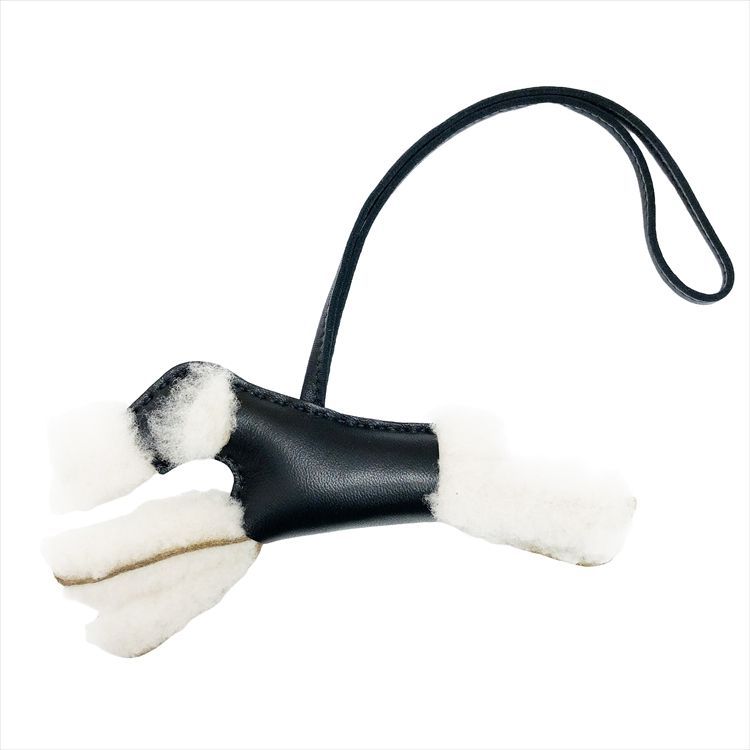 HERMES エルメス Budy Charm Agneau Merinos Wool Black バディチャーム アニョーミロ ムートン メリノウール バッグアクセサリー バッグチャーム チャームアクセサリー ブラック ホワイト Z刻印 2021年