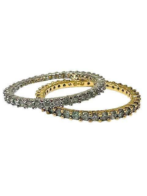 中古】SWAROVSKI スワロフスキー リング 2連リング サイズ55