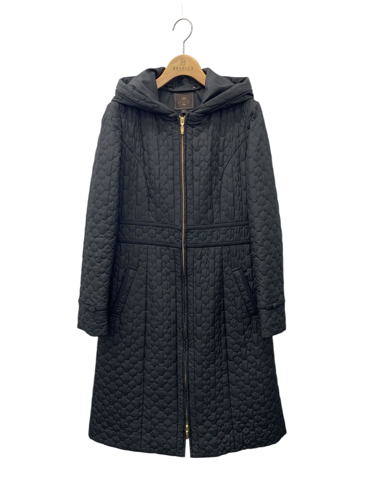 卍 トッカ LAURA キルティングロングコート CMTONW0001 2 ブラック ITB6M4SDC2MM