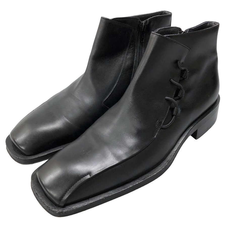 チェザーレ パチョッティ レザーブーツ サイドジップ カーフ