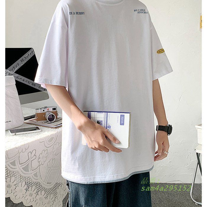 メンズ レディース ゆったり半袖 Tシャツ 男女兼用    7 ボーダー柄 Tシャツ コットン Tシャツ 半袖Tシャツ メンズ レディース