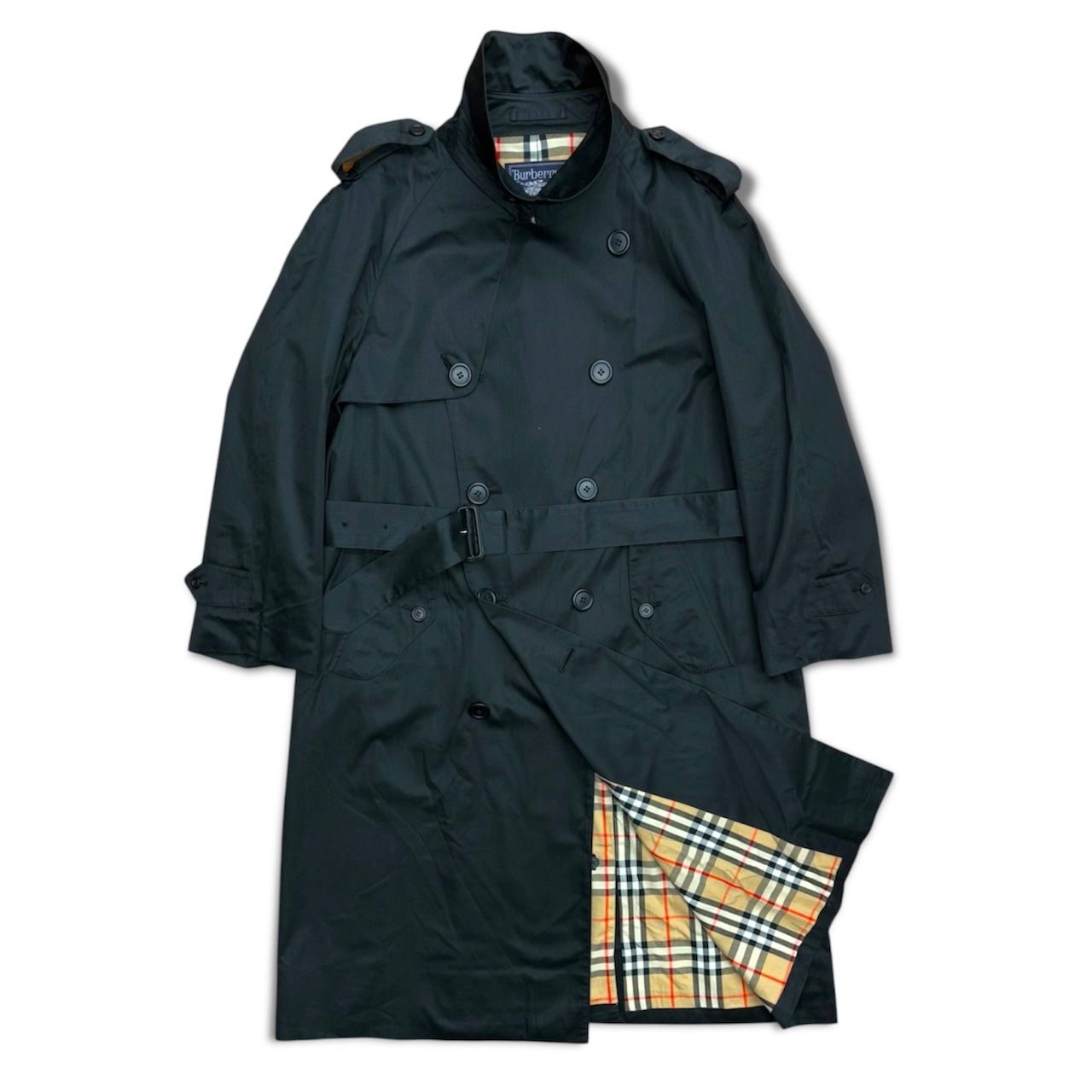 90s Burberrys trench coat Burberry バーバリー トレンチコート 黒 ブラック