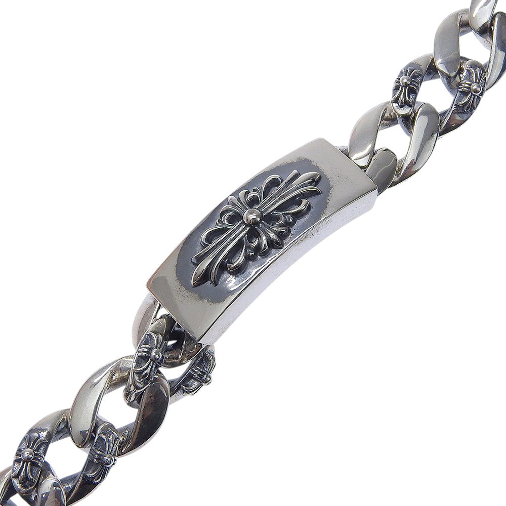 クロムハーツ ダブルIDフローラルダガー オールドシルバーブレスレット CHROME HEARTS クロムハーツ ダブルID フローラル ダガー