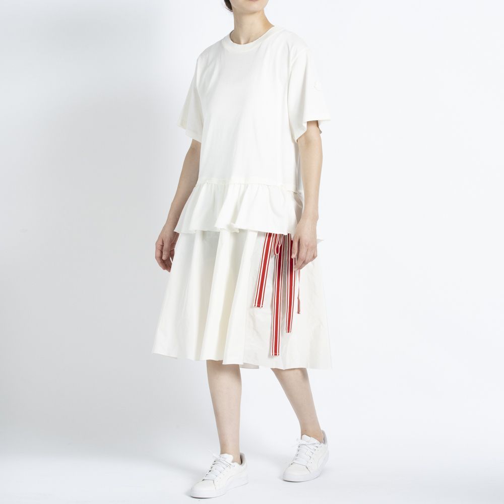 モンクレール MONCLER ワンピース ホワイト コットンクルー