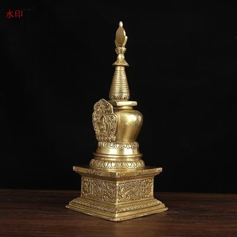 中国古美術·古水晶彫刻款・描金・釈迦牟尼仏祖 舍利塔 セット・金剛