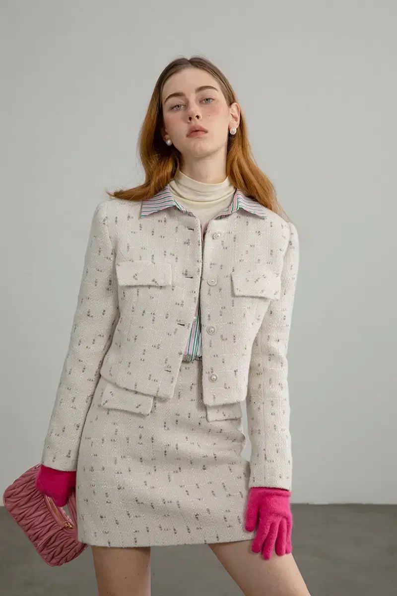 Since Then シンスゼン モネ スカート セットアップ 春 秋 ツイード ジャケット セット