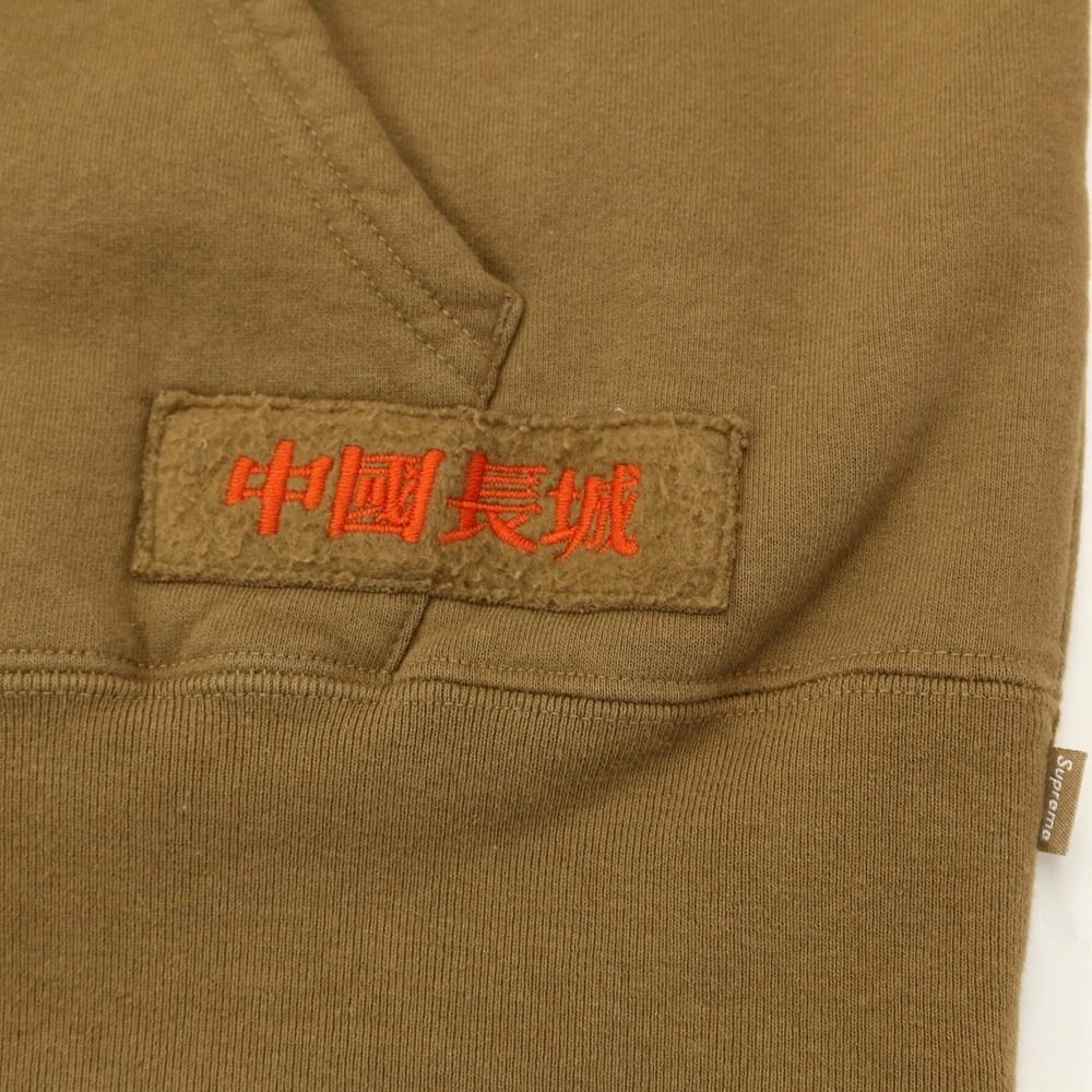【中古】シュプリーム Supreme 2022年秋冬 The Great China Wall Sword Hooded Sweatshirt × 中国長城 パーカー カーキブラウンxオレンジ【サイズM】【メンズ】-4