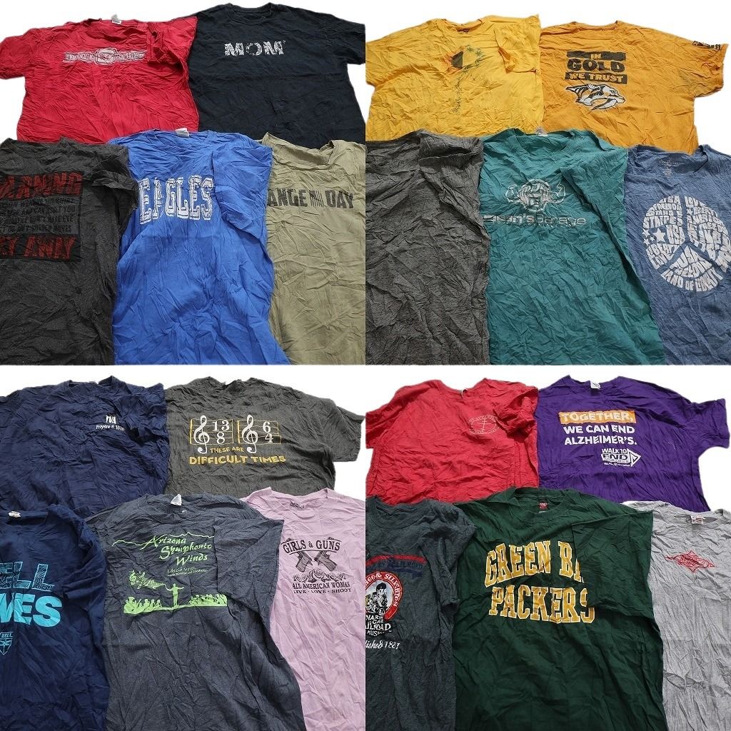 古着卸 まとめ売り カラーmix プリント 半袖Tシャツ 20枚セット (メンズ XL ) NHL プロチーム プレデターズ 英字プリント 中古 古着 MY9561