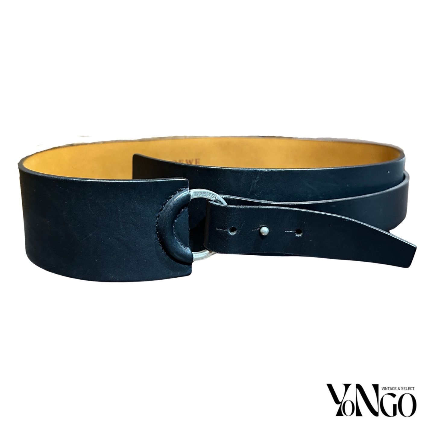 LOEWE ロエベ レザー ベルト 44|75 ブラック