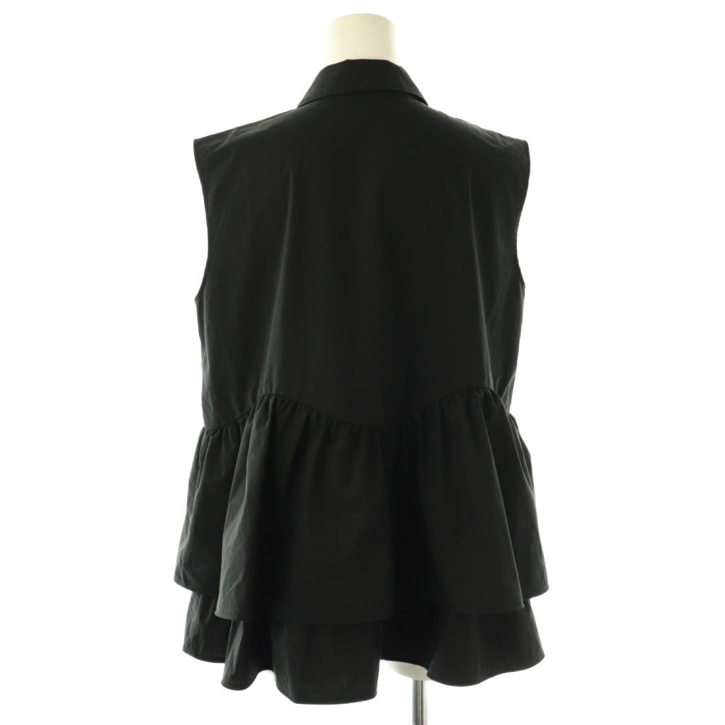 アナイ ANAYI 25SS タフタフリルペプラムシャツ ノースリーブ 38  